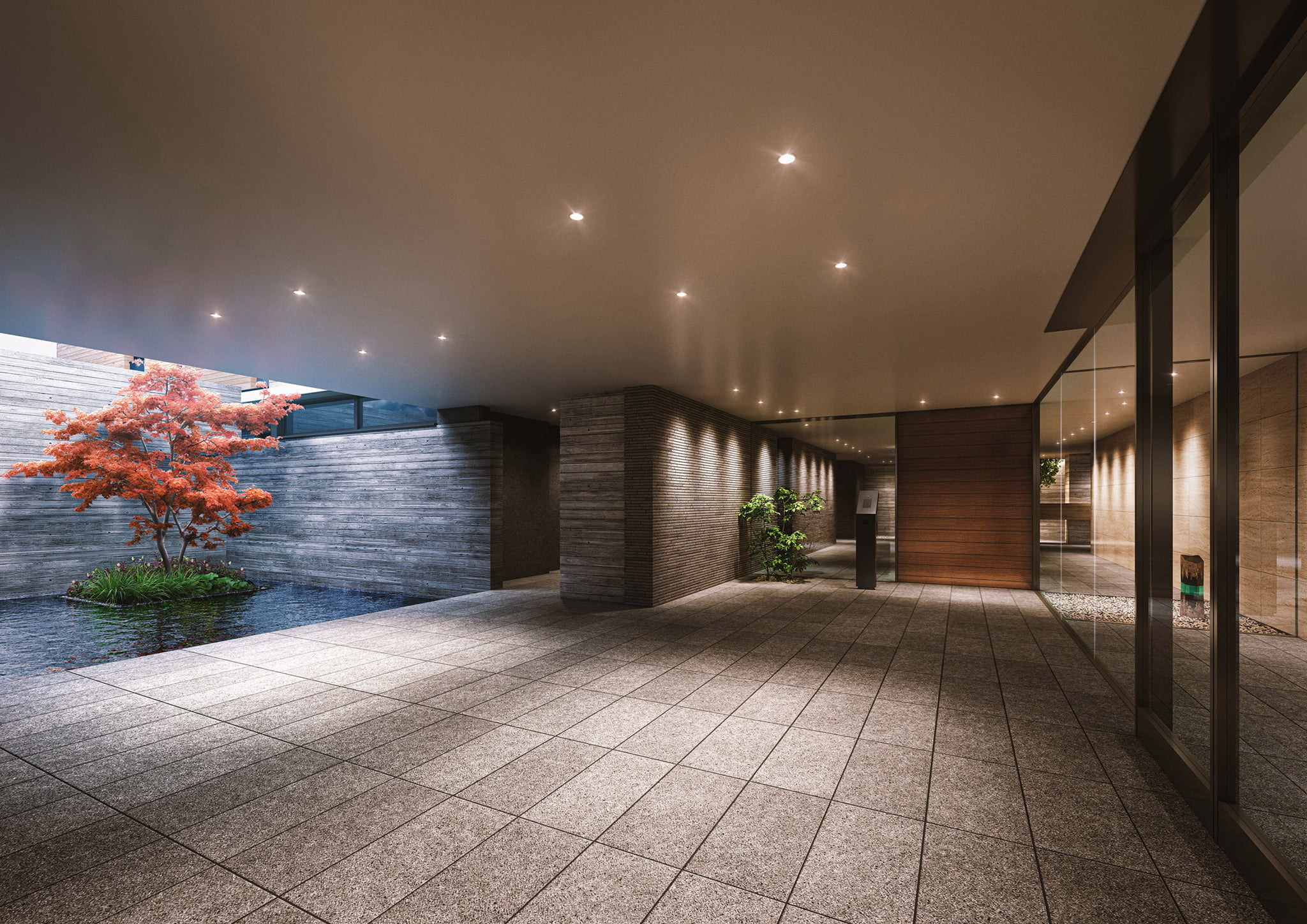 ロビー ｜ 広告用建築CG／高層タワー型マンション
