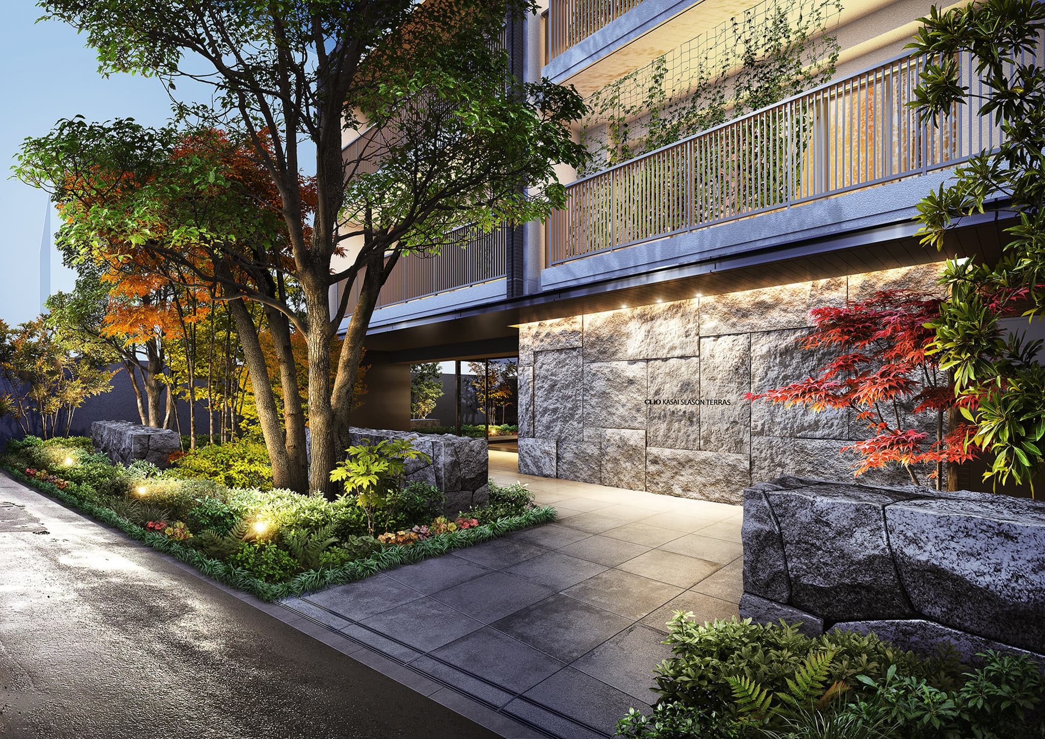 エントランス ｜ 広告用建築CG／高層タワー型マンション