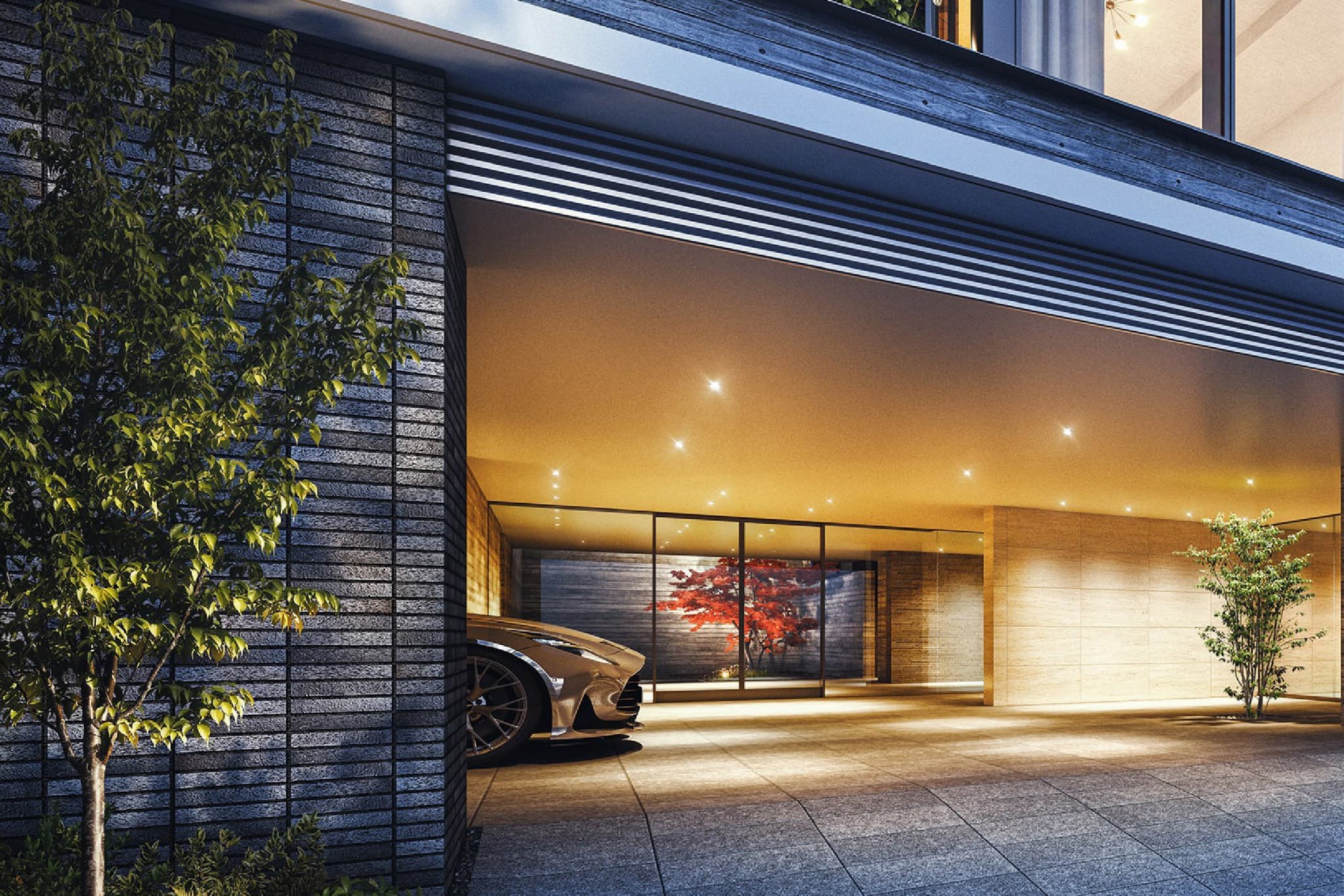 エントランス ｜ 広告用建築CG／高層タワー型マンション