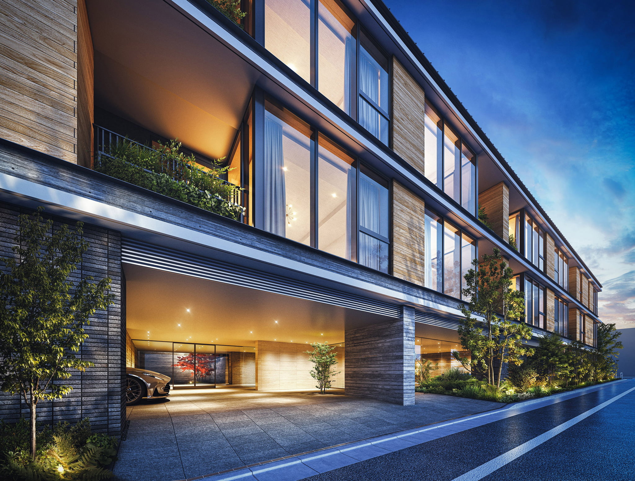 エントランス ｜ 広告用建築CG／高層タワー型マンション