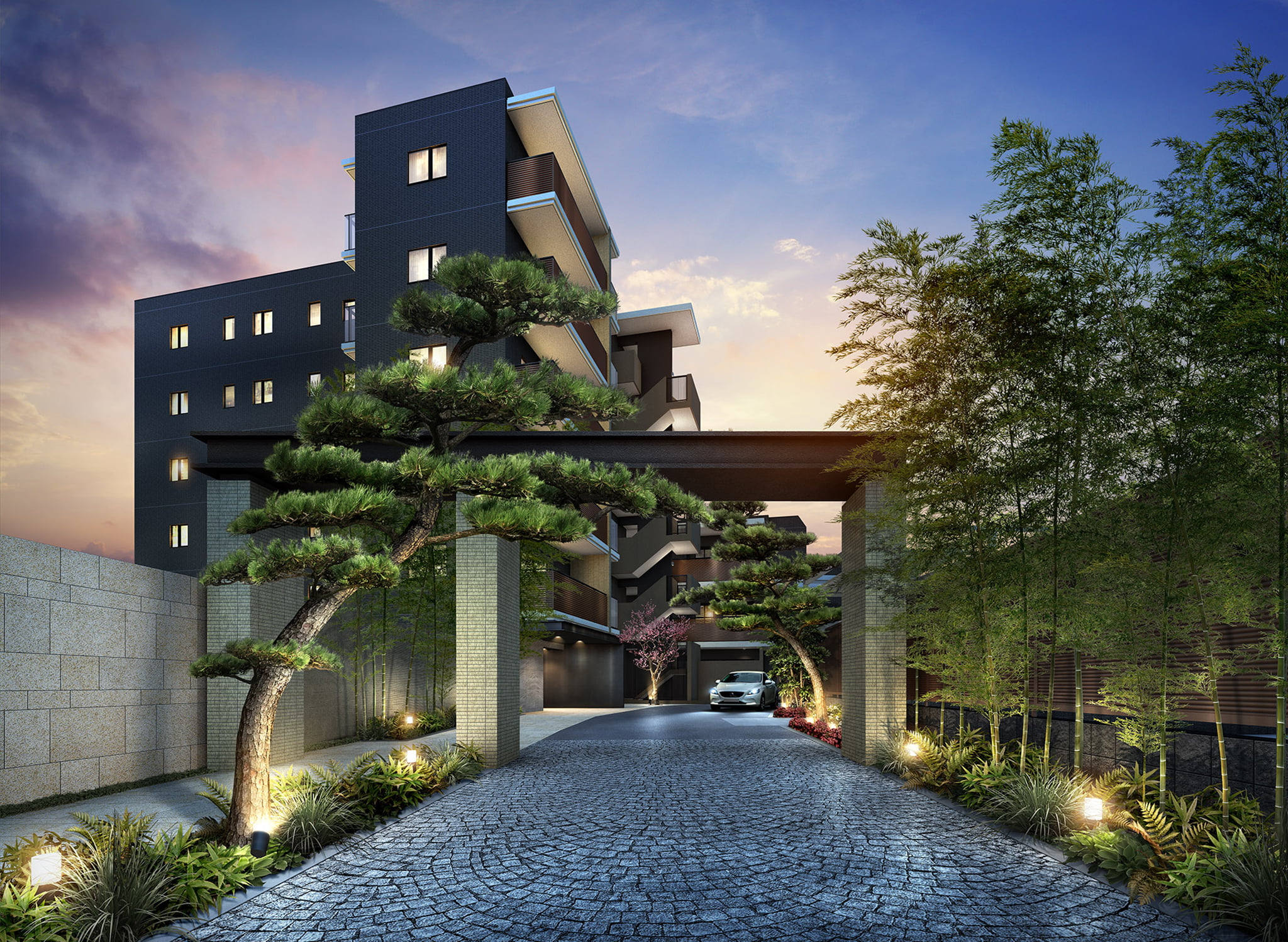 エントランス ｜ 広告用建築CG／高層タワー型マンション