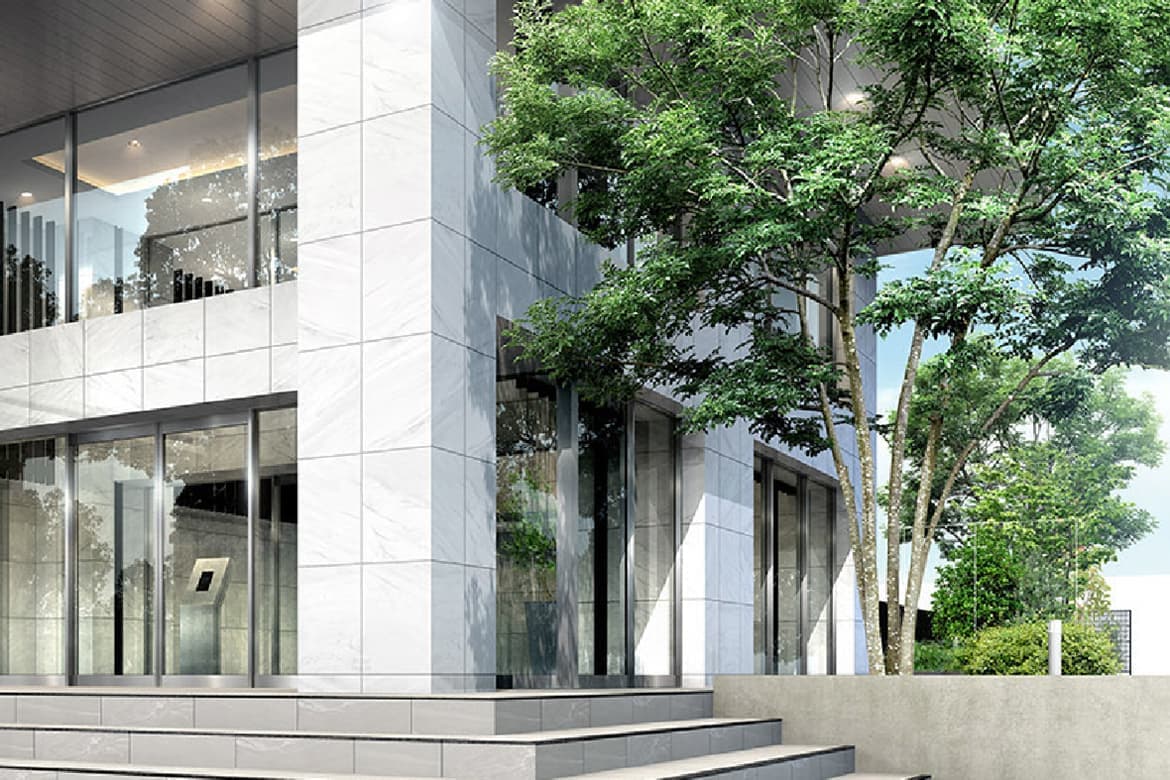 エントランス ｜ 広告用建築CG／高層タワー型マンション