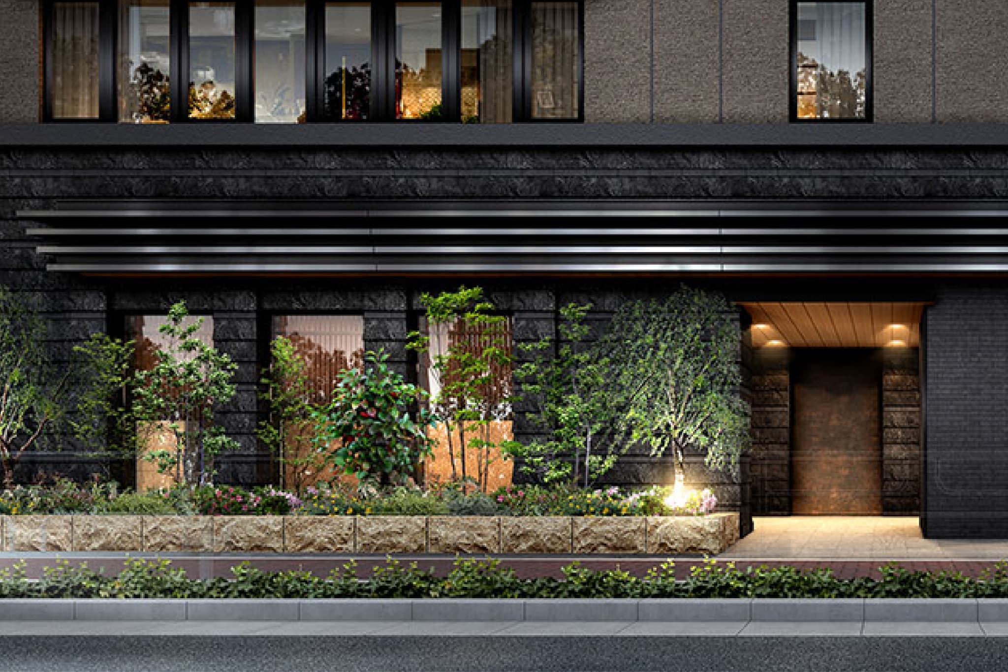エントランス ｜ 広告用建築CG／高層タワー型マンション