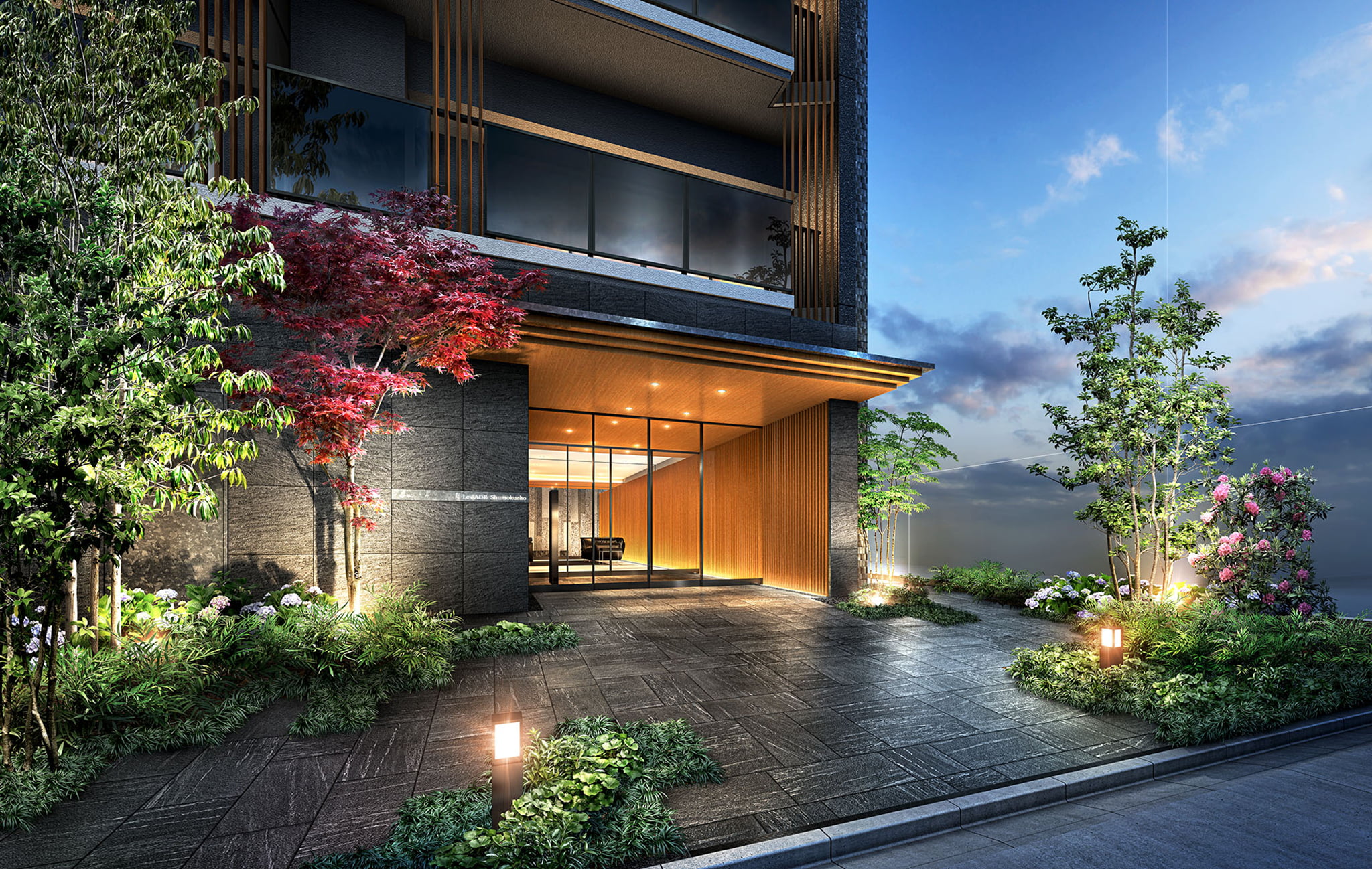エントランス ｜ 広告用建築CG／高層タワー型マンション