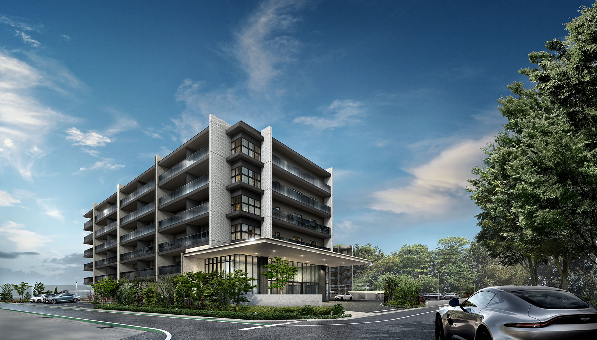 外観 ｜ 広告用建築CG／高層タワー型マンション