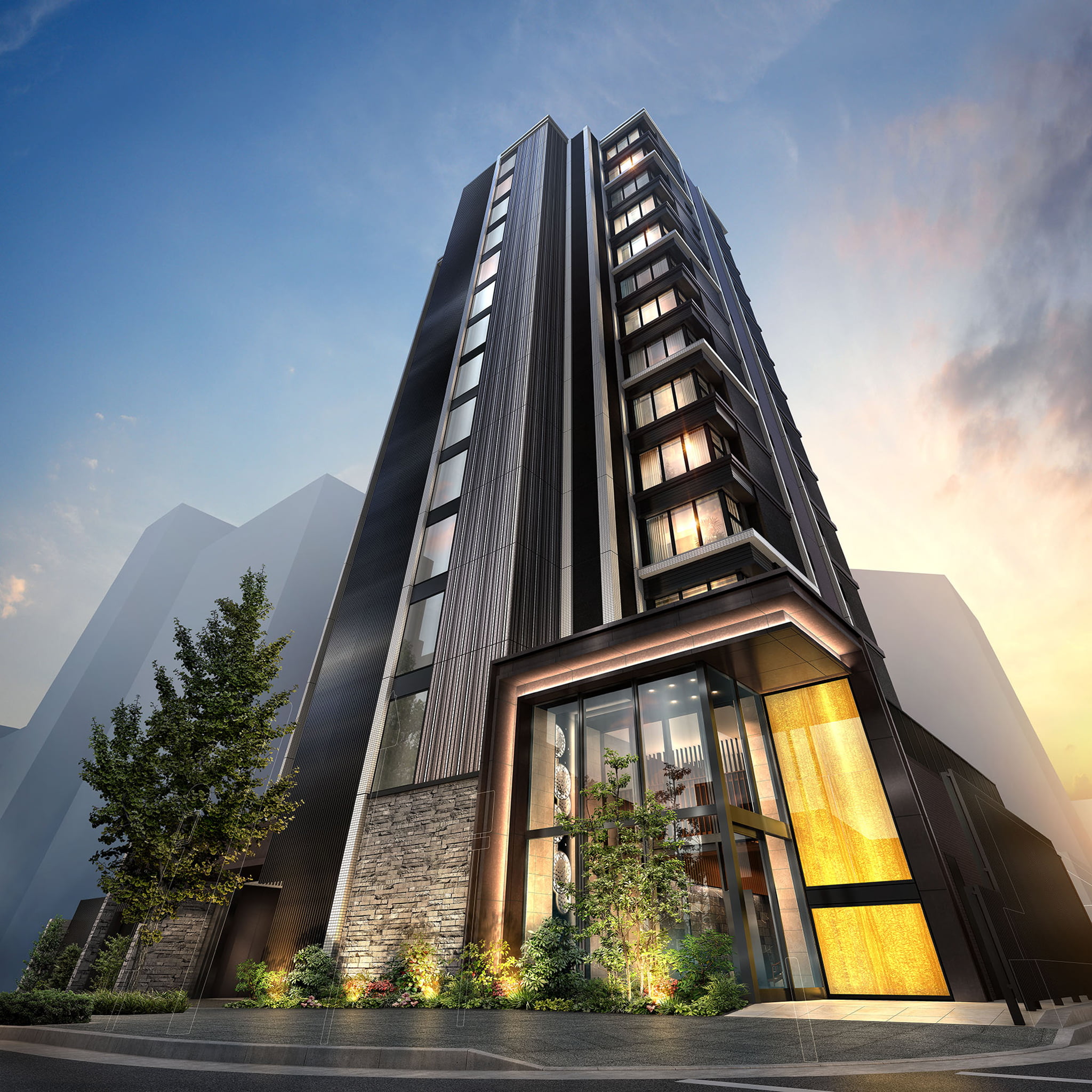 外観 | 広告用建築CG/高層タワー型マンション
