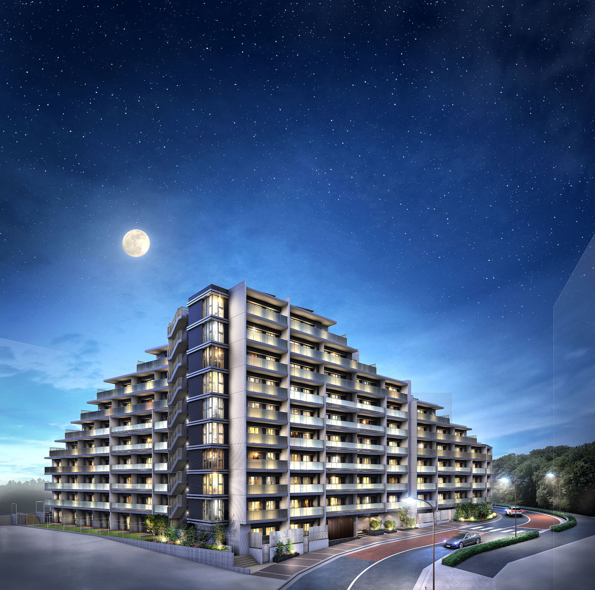 外観 | 広告用建築CG/高層タワー型マンション
