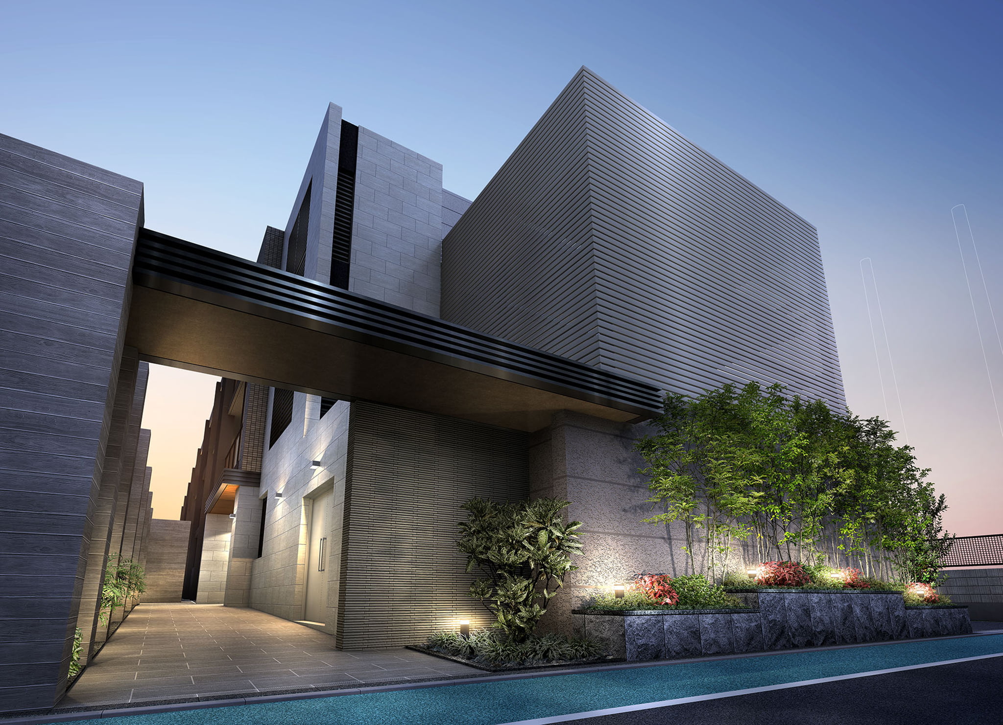 外観 | 広告用建築CG/高層タワー型マンション