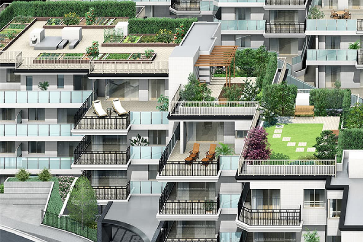 外観 | 広告用建築CG/高層タワー型マンション