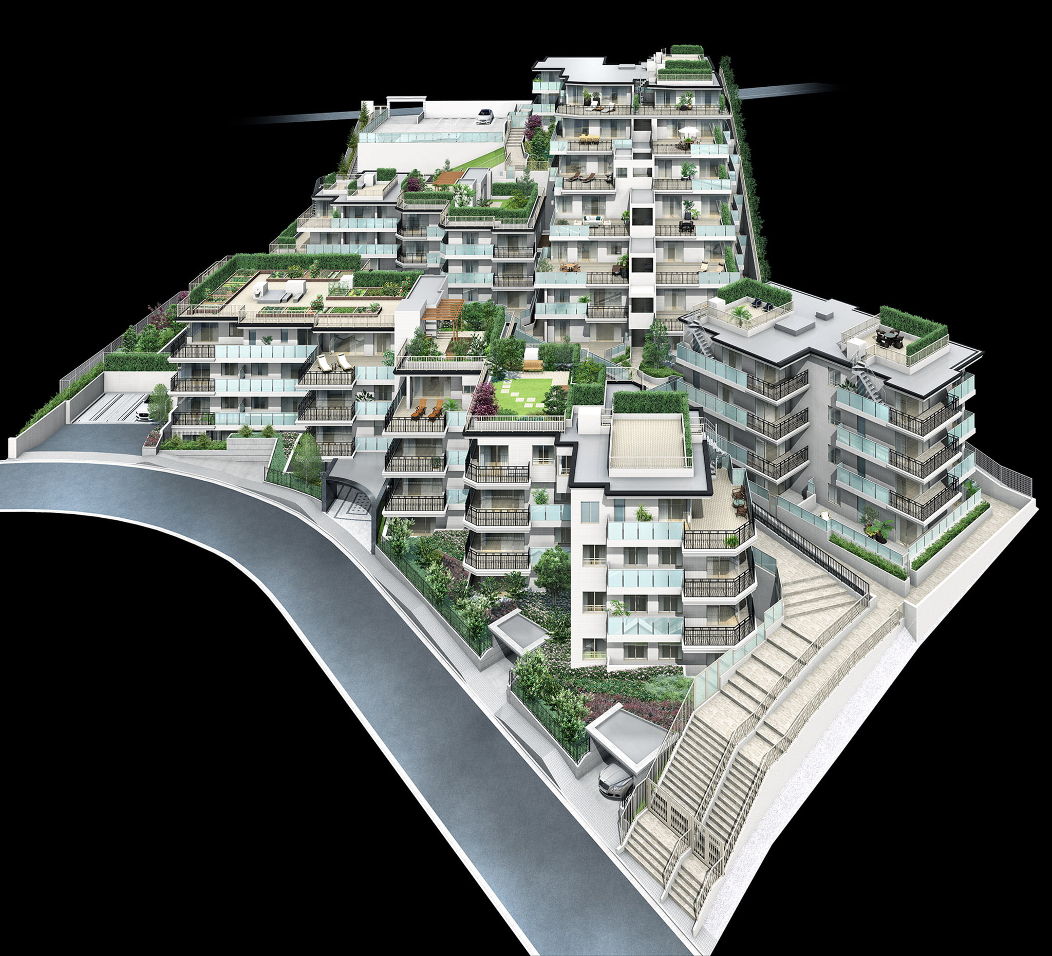 外観 | 広告用建築CG/高層タワー型マンション