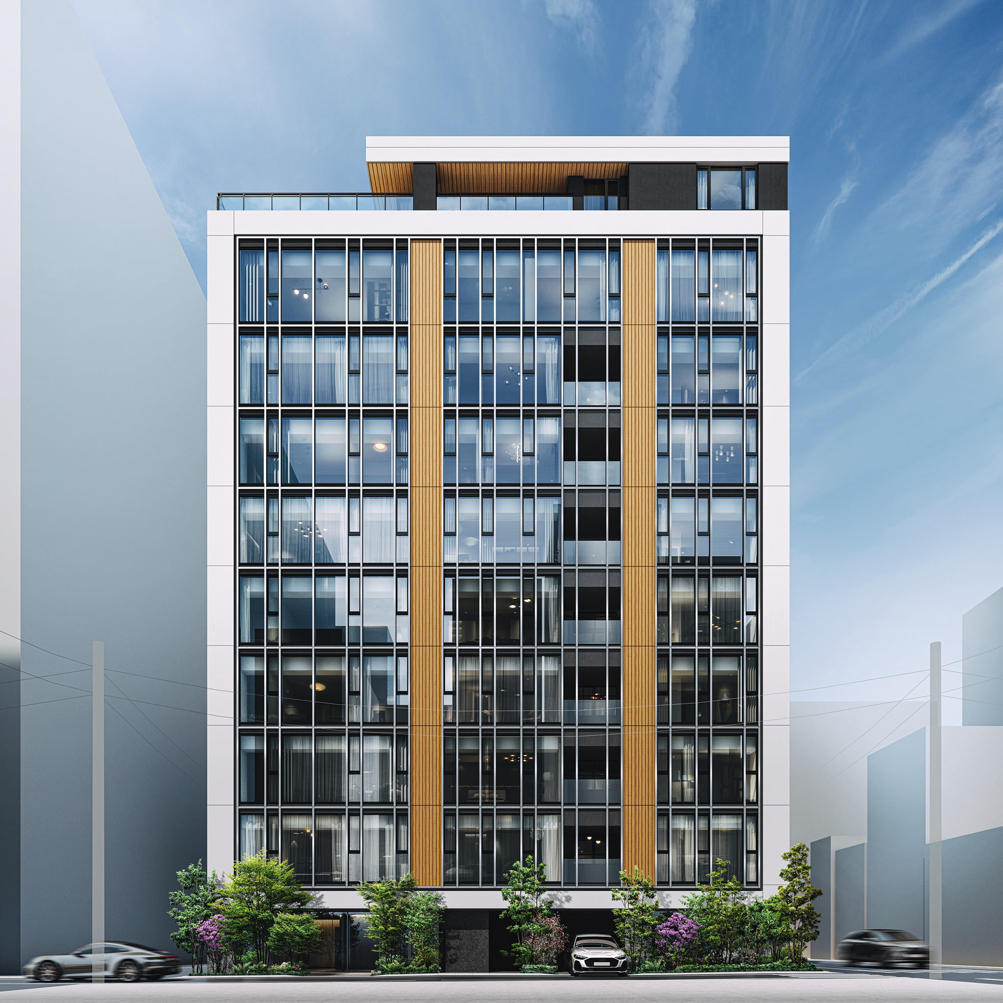 外観 | 広告用建築CG/高層タワー型マンション