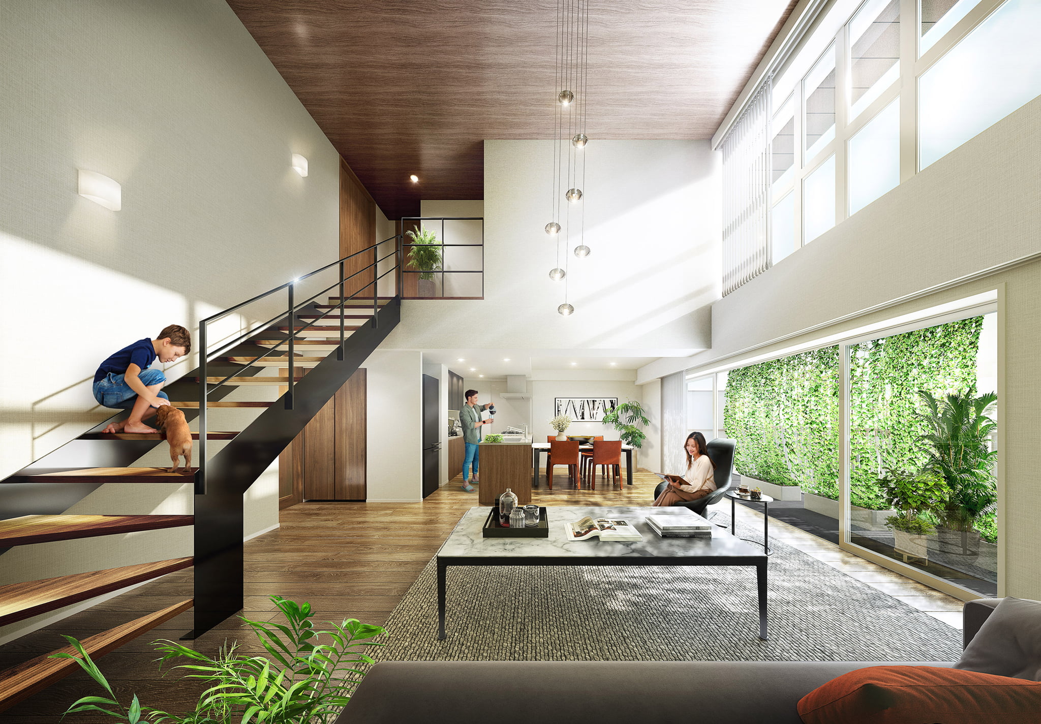 リビングダイニングキッチン ｜ 広告用建築CG／高層タワー型マンション