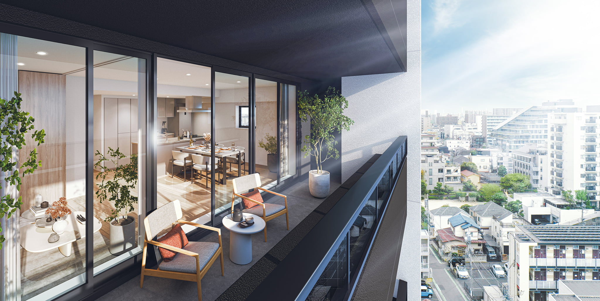 バルコニー | 広告用建築CG/高層タワー型マンション