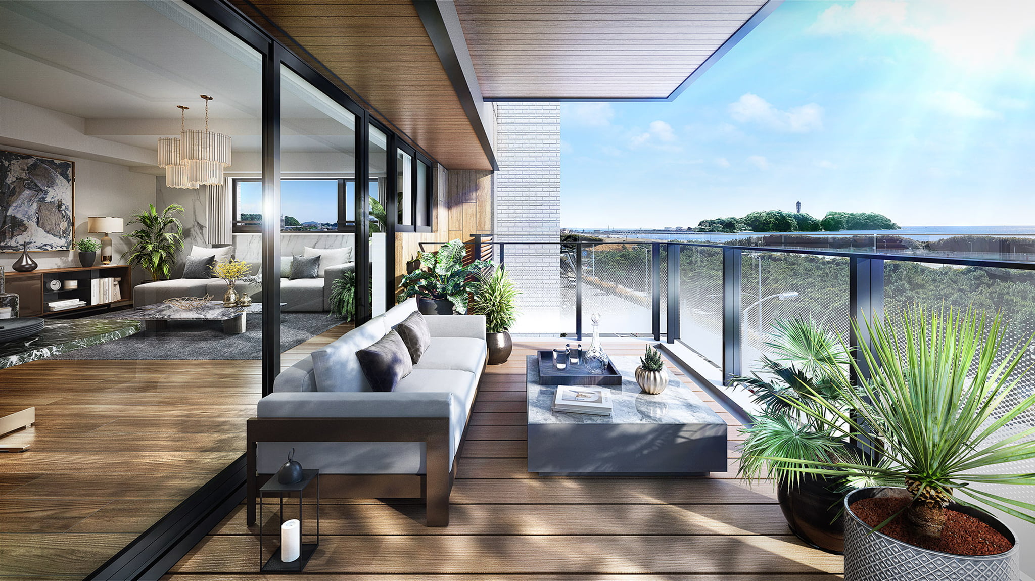 バルコニー | 広告用建築CG/高層タワー型マンション