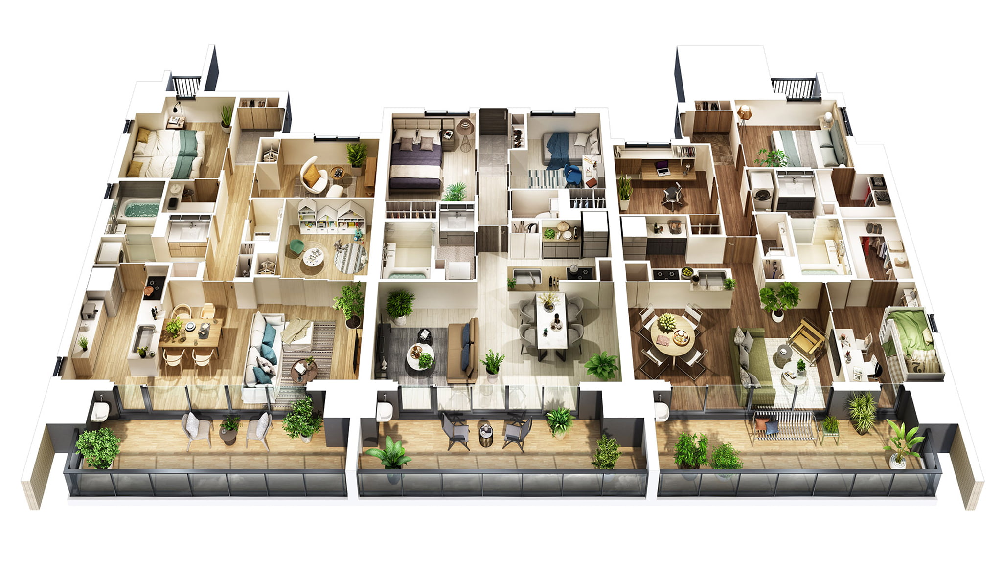 断面パース | 広告用建築CG/高層タワー型マンション